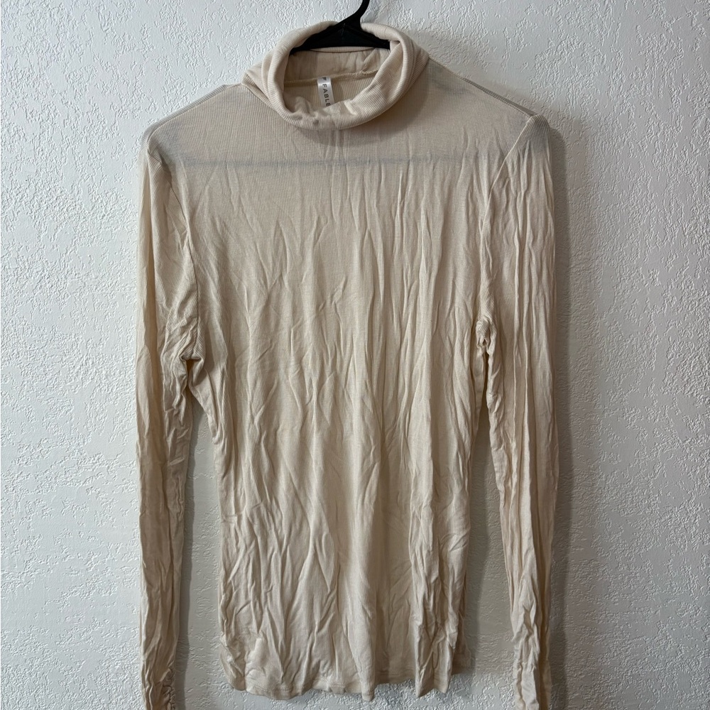 Fabletics Cream Long Sleeve Turtleneck